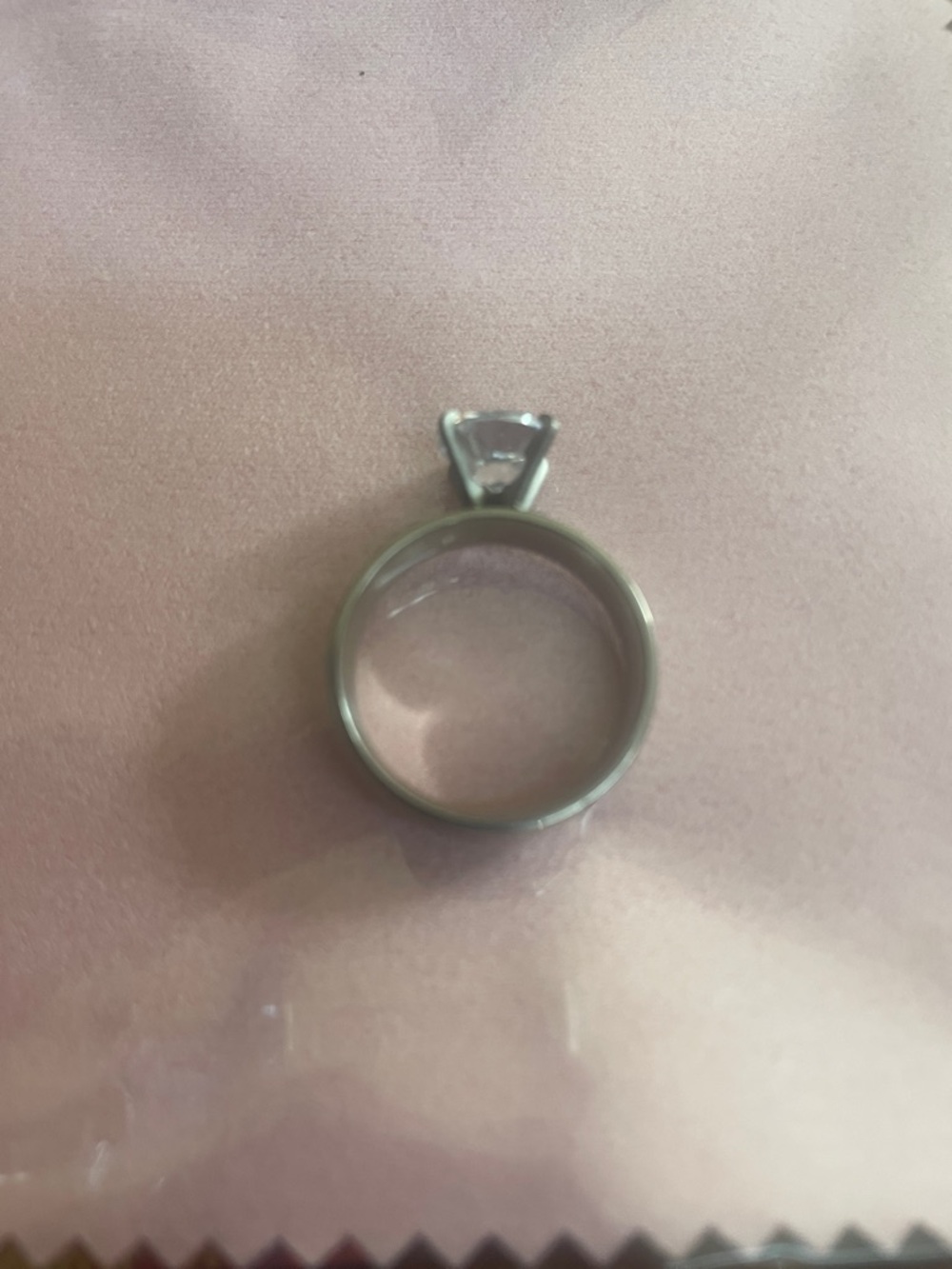 Classic Silver Solitaire Ring Pendant - Silver